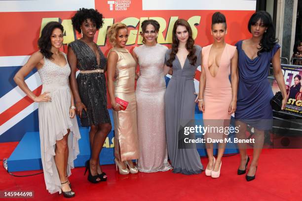 Actresses Hannah Frankson, Lashana Lynch, Lorraine Burroughs, Lenora Crichlow, Lily James, Dominique Tipper and Tiana Benjamin attend the UK premiere...