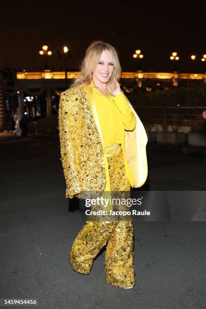 Kylie Minogue attends the Valentino Haute Couture Spring Summer 2023 show as part of Paris Fashion Week on January 25, 2023 in Paris, France.