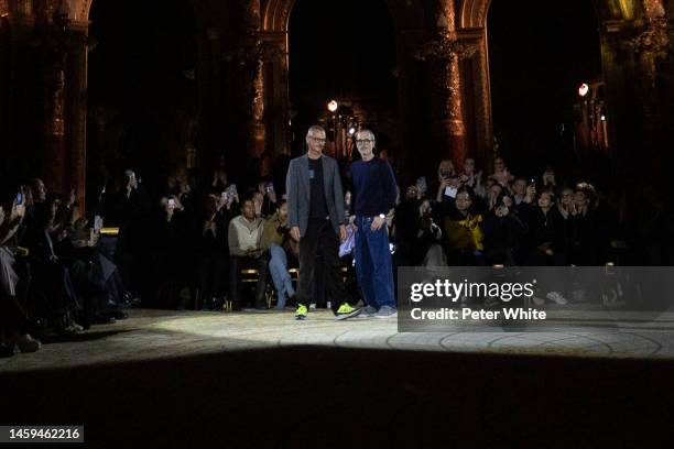 Viktor Horsting and Rolf Snoeren walks the runway during the Viktor & Rolf Haute Couture Spring Summer 2023 show as part of Paris Fashion Week on...