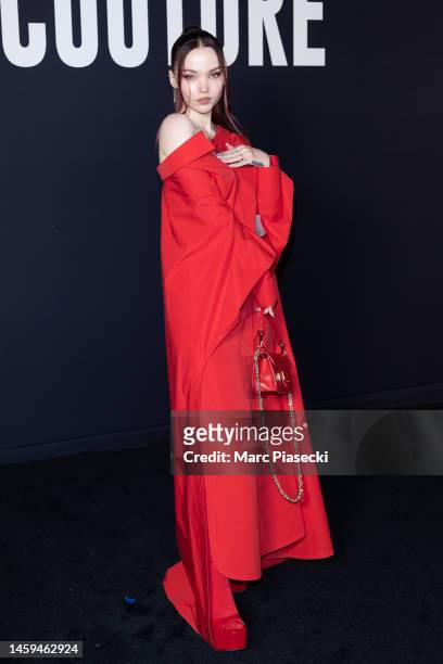 Dove Cameron attends the Valentino Haute Couture Spring Summer 2023 show as part of Paris Fashion Week on January 25, 2023 in Paris, France.