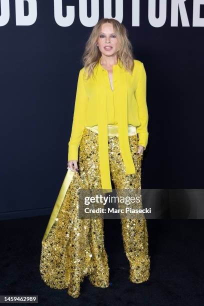 Kylie Minogue attends the Valentino Haute Couture Spring Summer 2023 show as part of Paris Fashion Week on January 25, 2023 in Paris, France.
