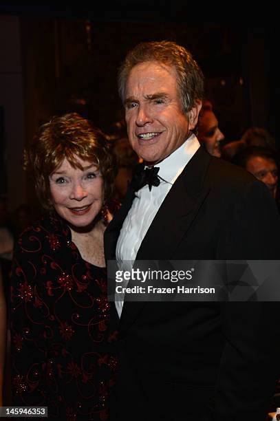 Actors Shirley MacLaine and Warren Beatty attend the after party for the 40th AFI Life Achievement Award honoring Shirley MacLaine held at Sony...