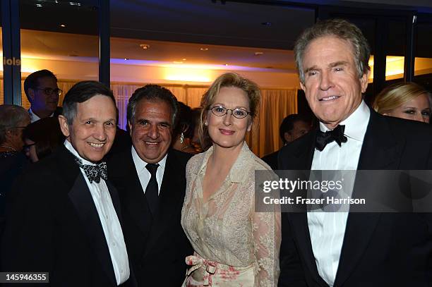 Congressman Dennis Kucinich, Co-Chairman and CEO, Fox Filmed Entertainment,Jim Gianopulos and actors Meryl Streep and Warren Beatty attend the after...