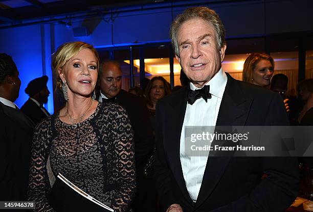 Actors Melanie Griffith and Warren Beatty attend the after party for the 40th AFI Life Achievement Award honoring Shirley MacLaine held at Sony...