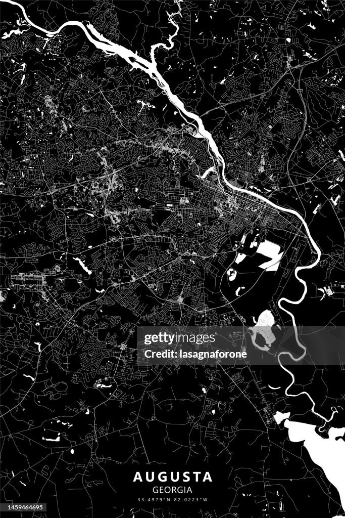 Augusta, Georgia, USA Vector Map