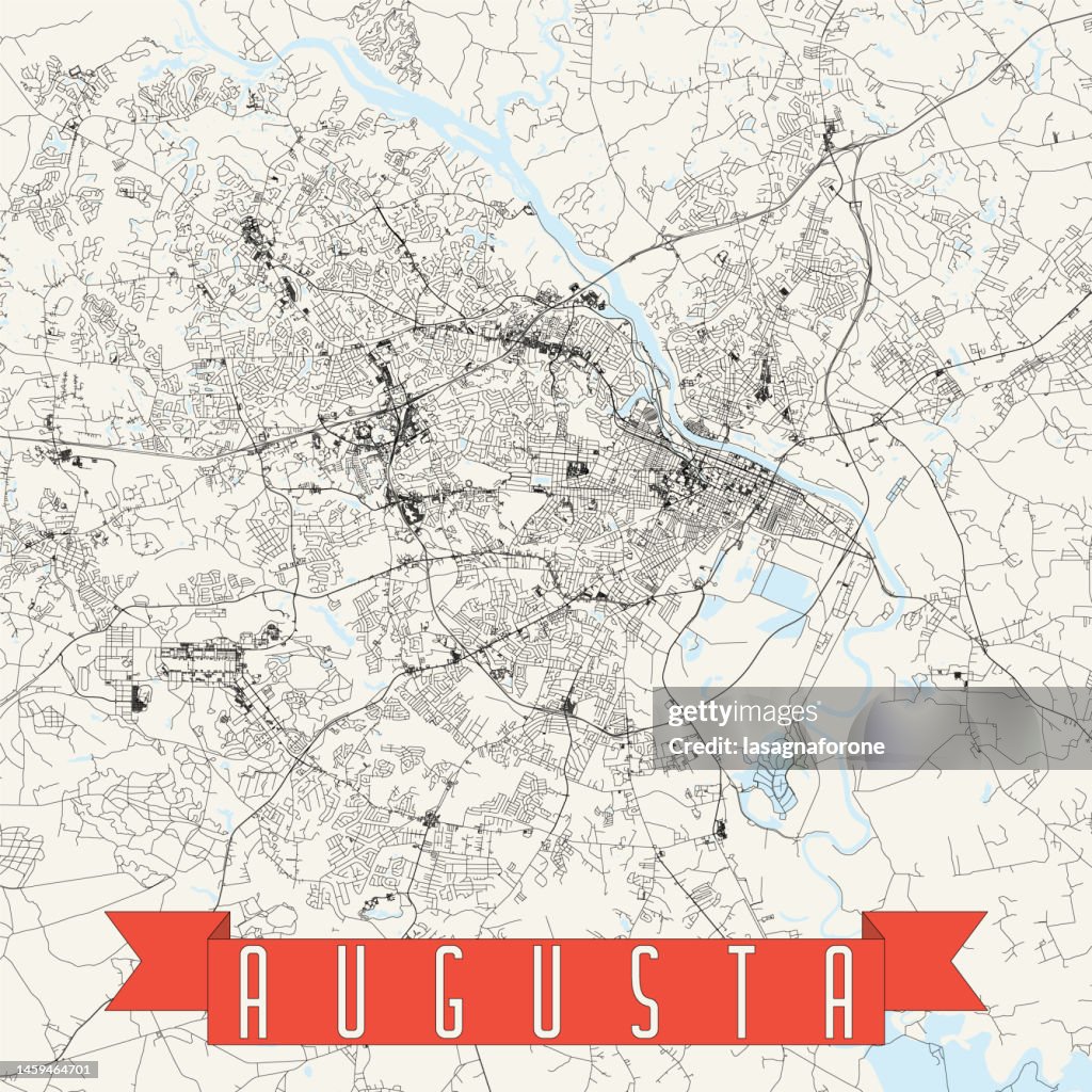 Augusta, Georgia, USA Vector Map
