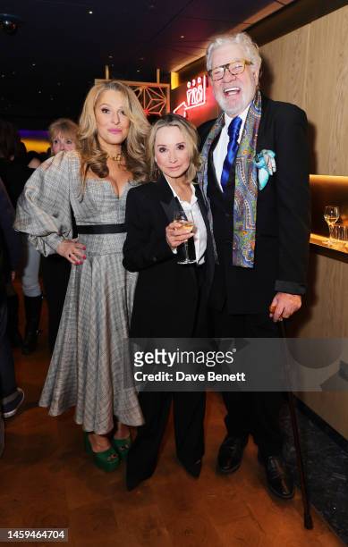 Tracy-Ann Oberman, Felicity Kendal and Matthew Kelly attend the press night after party for "Noises Off" at @sohoplace on January 25, 2023 in London,...