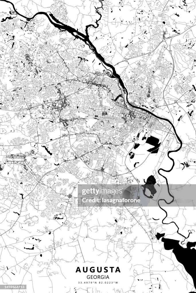 Augusta, Georgia, USA Vector Map