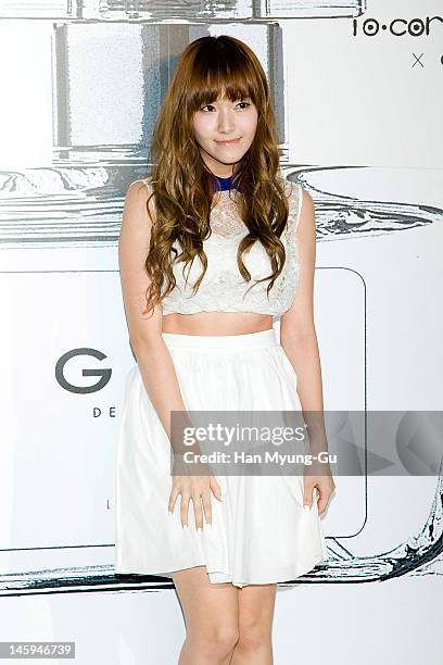 South Korean girl group, Jessica of Girls' Generation poses for media at a launching party for collaboration between '10 Corso Como' and perfume...