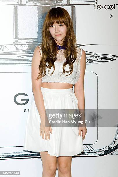 South Korean girl group, Jessica of Girls' Generation poses for media at a launching party for collaboration between '10 Corso Como' and perfume...