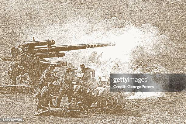 wwii german artillery - artillery vector stock illustrations