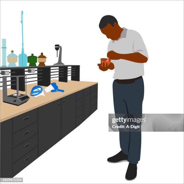 medicinal learner pharmacist - mortar and pestle white background stock illustrations