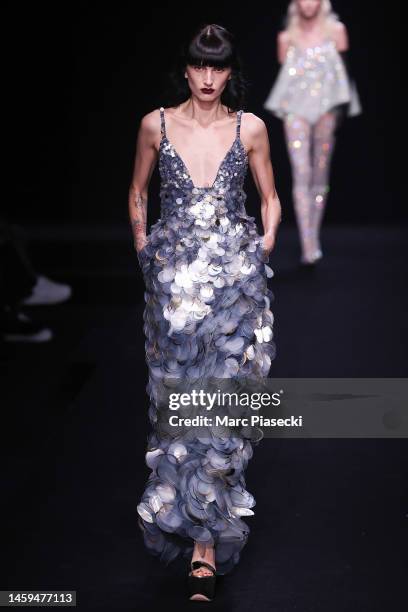 Model walks the runway during the Valentino Haute Couture Spring Summer 2023 show as part of Paris Fashion Week on January 25, 2023 in Paris, France.