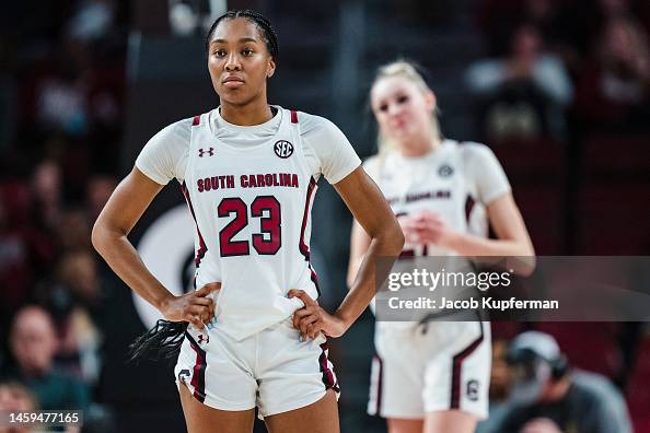 Bree Hall of the South Carolina Gamecocks looks on during their game ...