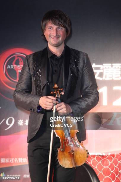 Ukrainian violinist Edvin Marton attends 'Artistry on Ice' press conference on June 7, 2012 in Taipei, Taiwan.