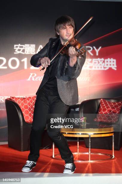 Ukrainian violinist Edvin Marton attends 'Artistry on Ice' press conference on June 7, 2012 in Taipei, Taiwan.