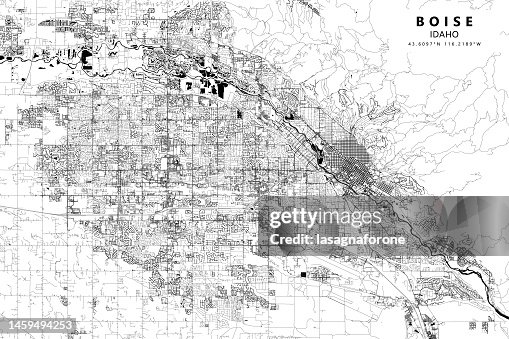 米国アイダホ州ボイシのベクター画像地図 米国アイダホ州ボイシのベクター画像地図