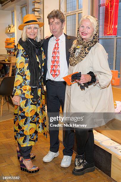 Virginia Bates, Duggie Fields and Jibby Beane attend the launch of Advanced Style hosted by Mary Portas and Ari Seth Cohen at Mary's Shop, House of...