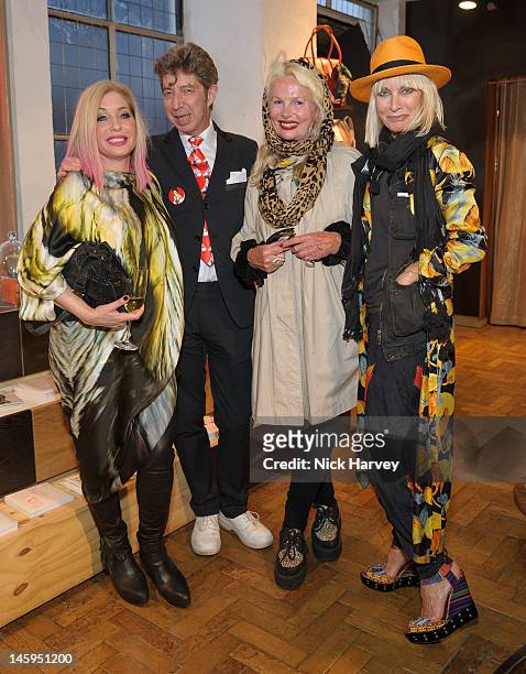 Brix Smith Start, Duggie Fields, Jibby Beane and Virginia Bates attend the launch of Advanced Style hosted by Mary Portas and Ari Seth Cohen at...