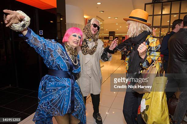 Zandra Rhodes, Jibby Beane and Virginia Bates attend the launch of Advanced Style hosted by Mary Portas and Ari Seth Cohen at Mary's Shop, House of...