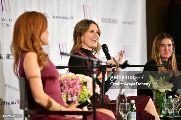 Julia Boorstin, Candace Nelson and Alli Webb attend the Visionary Women: Female Founders Salon 2023 on January 25, 2023 in Los Angeles, California.