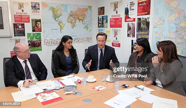 Alistair Burt, Aneeta Prem of the Freedom Charity, David Cameron, Jasvinder Sanghera of Karwia Nirvana and Home Office Women's Minister, Lynne...