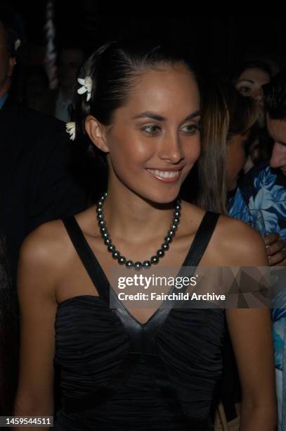 Miss Tahiti 2004 Raipoe Adams attends Air Tahiti Nui's launch party at Hiro Ballroom.