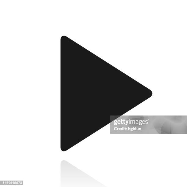 play. icon with reflection on white background - play button transparent stock illustrations