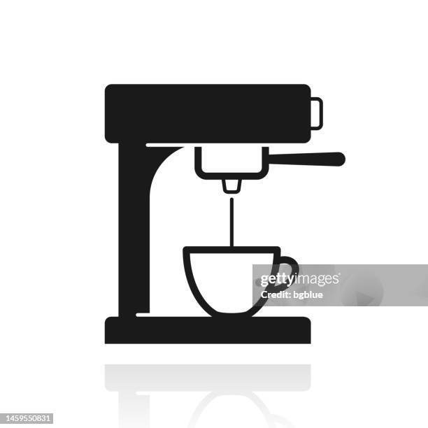 coffee machine. icon with reflection on white background - coffee capsule vector stock illustrations