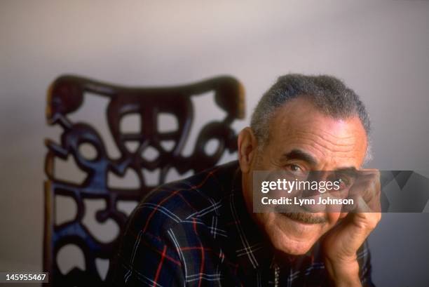 Closeup portrait of former Olympic runner Mal Whitfield during photo shoot. Whitfield won three Olympic gold medals as a runner, flew in World War II...