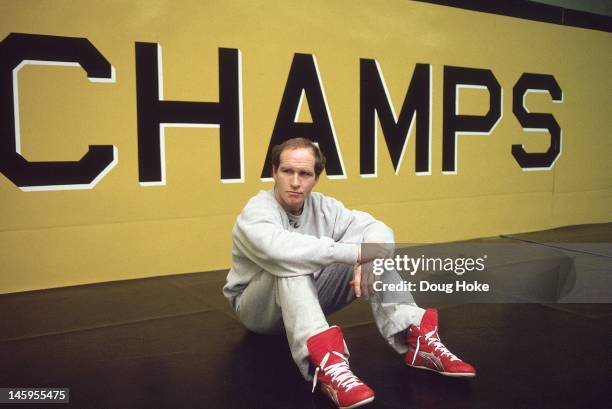 Portrait of Iowa coach Dan Gable during photo shoot at Carver-Hawkeye Arena. Iowa City, IA 3/29/1984 CREDIT: Doug Hoke