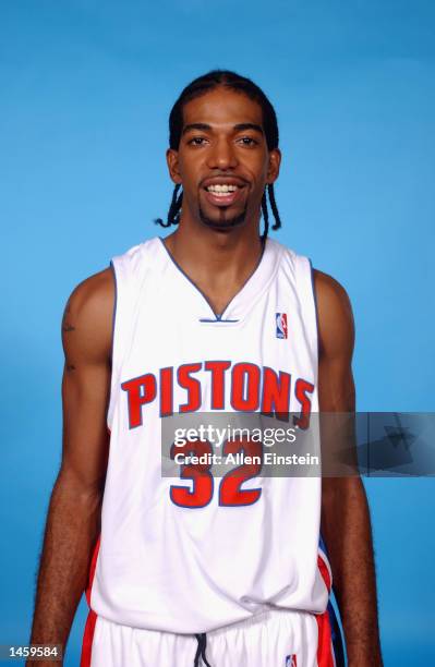 Richard Hamilton of the Detroit Pistons poses for a portrait during Media Day on September 30, 2002 at the Palace of Auburn Hills in Auburn Hills,...