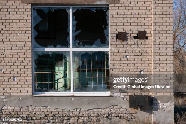 Locomotives of the salt mine infrastructure stand in a building damaged due to hostilities on December 20, 2022 in Paraskoviivka, Donetsk Oblast,...