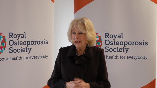 GBR: The Queen Consort Visits The Royal Osteoporosis Society In Bath