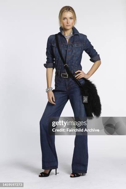 Model wears Ralph Lauren Collection Denim, the new luxury denim line from the designer's signature label.