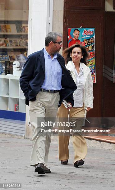 Inaki Urdangarin's ex- business partner Diego Torres and his wife Ana Maria Tejeiro are seen on June 7, 2012 in Barcelona, Spain.