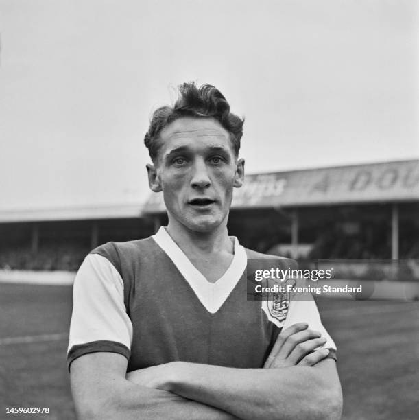 Welsh footballer Tony Nelson , a centre half with Bournemouth football club, pictured ahead of a match on October 24th, 1959. AFC Bournemouth are...