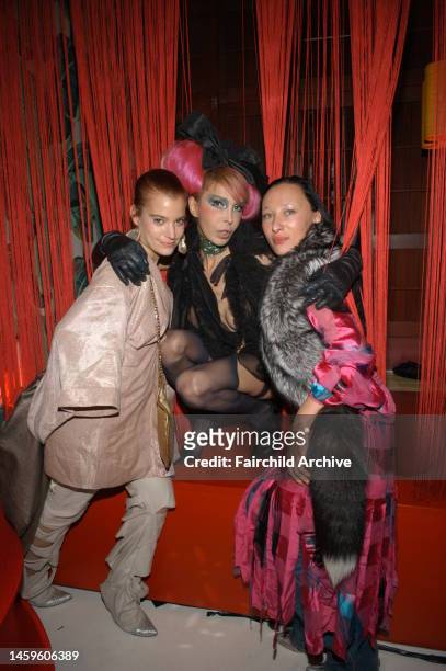 Ange, Sophia Lamar and Gabi attend the Indochine 20th Anniversary Party in New York City.