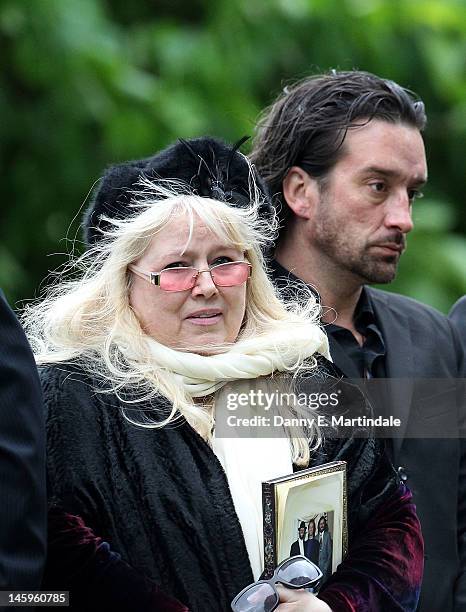 Robin's widow Dwina Murphy Gibb attends the funeral of Robin Gibb held at St. Mary's Church, Thame on June 8, 2012 in Oxford, England.