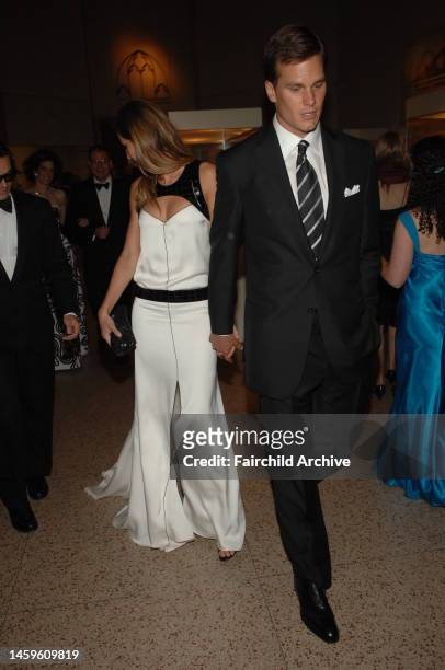 Model Gisele Bundchen, left, and NFL quarterback Tom Brady attend the Metropolitan Museum of Art's annual Costume Institute gala in New York City....