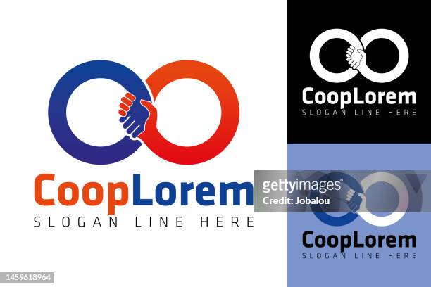 kooperation hand shake brand element design vorlage - schlichtung stock-grafiken, -clipart, -cartoons und -symbole