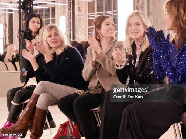 Emmanuelle Seigner, Lea Salame, Lea Drucker and a Guest A attend the Alexandre Vauthier Haute Couture Fall Winter 2022 2023 show as part of Paris...