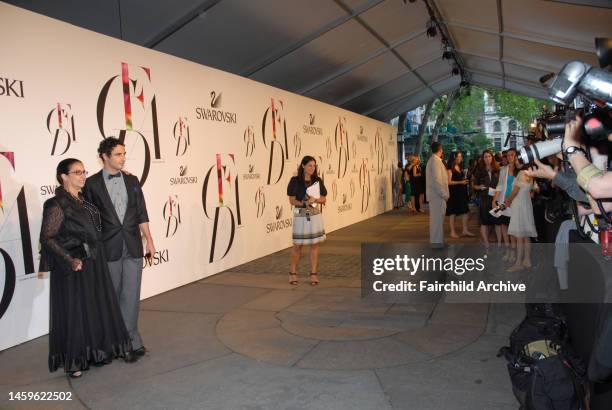 Susan Posen and fashion designer Zac Posen arrives at the 2008 Council of Fashion Designers of America Awards at the New York Public Library.