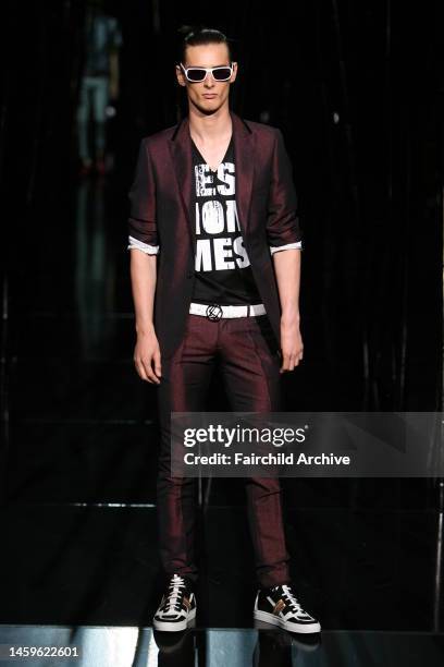 Model on the runway at Les Hommes Homme's spring 2009 show at the Corso Italia in Milan.