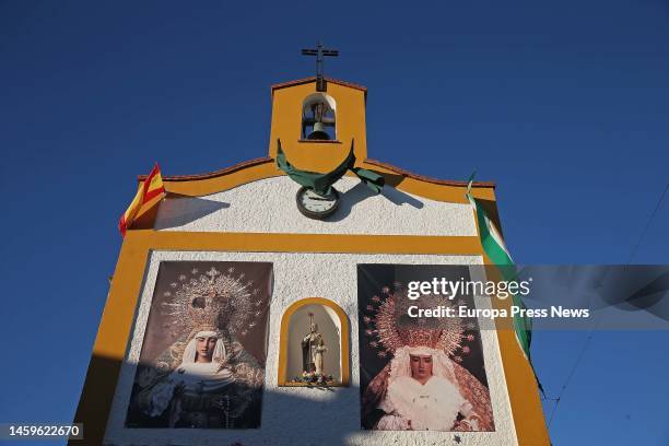 Detail of the Church of San Isidro, in which the priest who is currently admitted to the Hospital Punta Europa on January 26, 2023 in Algeciras has...