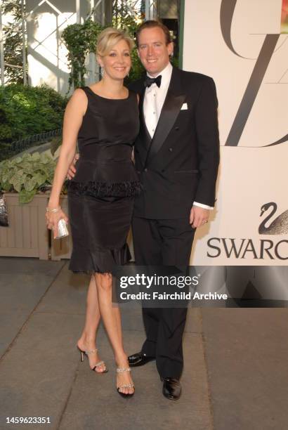 Nadja Swarovski and Rupert Adams arrive at the 2008 Council of Fashion Designers of America Awards at the New York Public Library. Swarovski wears...