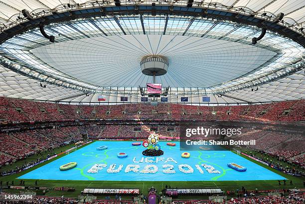 General view during the opening ceremony ahead of the UEFA EURO 2012 group A match between Poland and Greece at The National Stadium on June 8, 2012...