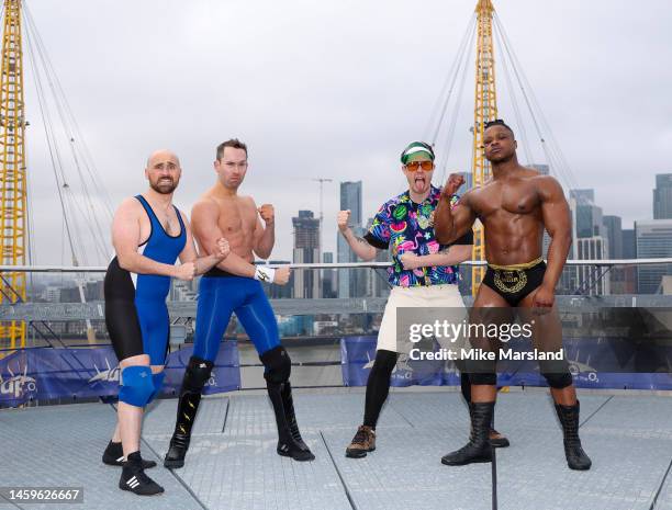 Max & Ivan, Ed 'The Gambler' Gamble and his pro-wrestling partner Levi Muir, during the "Just For Laughs London" photocall at Up At The O2 on January...