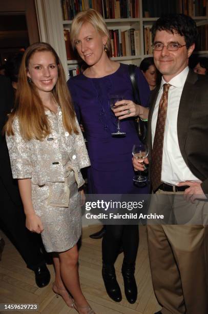 Hadley Nagel, Caroline Weber and Maurice Samuels attend Susan Nagel's book launch party at Tina Brown's residence.