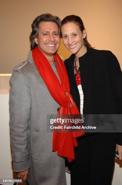 Designer Carlos Souza and Stephanie Winston Wolcoff attend a cocktail party in honor of Hamish Bowles celebrating his new book 'Vogue Living, Houses,...